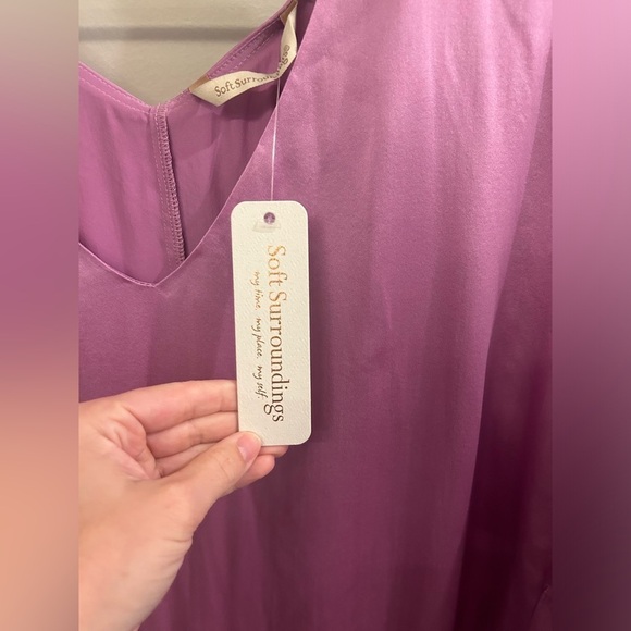 Soft Surroundings Heavenly Soft Silk Poncho Style Top Purple Lilac Large - Picture 6 of 7